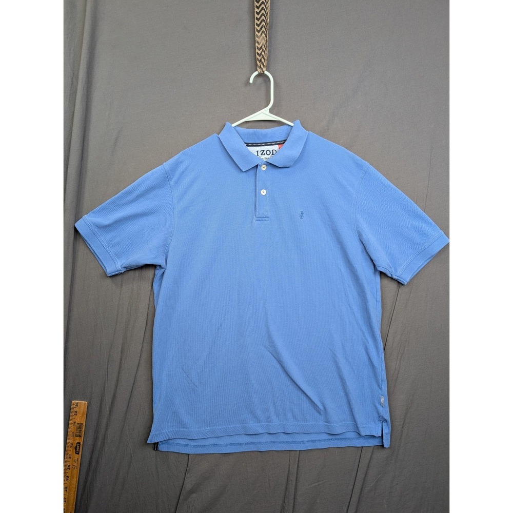 IZOD Men's Light Blue Short-Sleeve Polo Shirt X Large